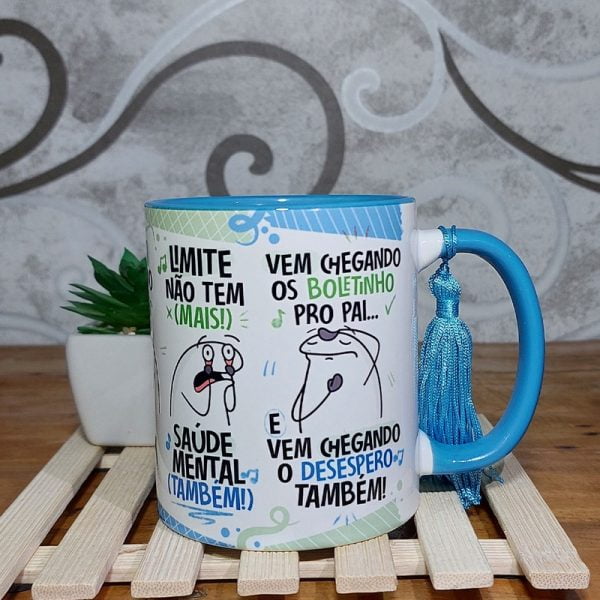 Estampa Caneca Fui Passando no Crédito Esqueci a Fatura Azul