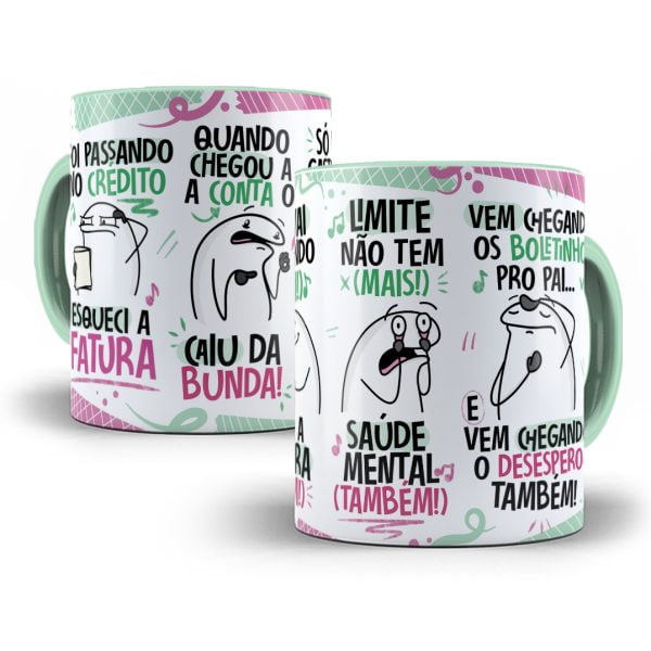 Estampa Caneca Fui Passando no Crédito Esqueci a Fatura Rosa