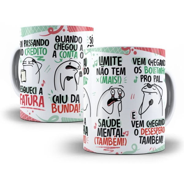 Estampa Caneca Fui Passando no Crédito Esqueci Fatura Verde