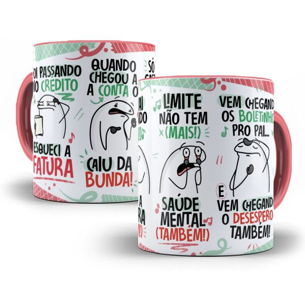 Estampa Caneca Fui Passando no Crédito Esqueci Fatura Verde