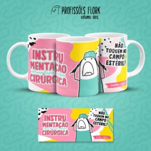 Estampa Caneca Instrumentação Cirúrgica Flork Profissão