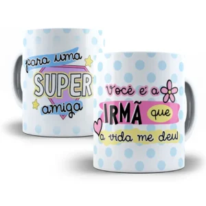 Estampa Caneca Irmã Amiga Com Cores Candy Pastéis