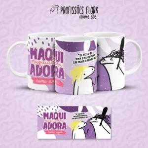 Estampa Caneca Maquiadora Flork Frase Profissão em Jpg