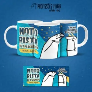 Estampa Caneca Motorista de Aplicativo Flork Frase Profissão