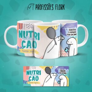 Estampa Caneca Nutrição Flork Frase Profissão em Jpg