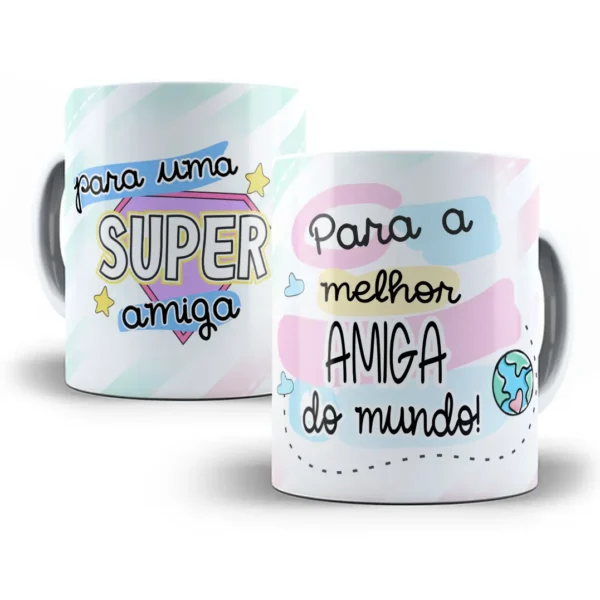 Estampa Caneca Para Amiga: Design Colorido Criativo