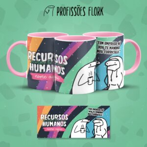 Estampa Caneca Recursos Humanos Flork Frase Profissão em Jpg