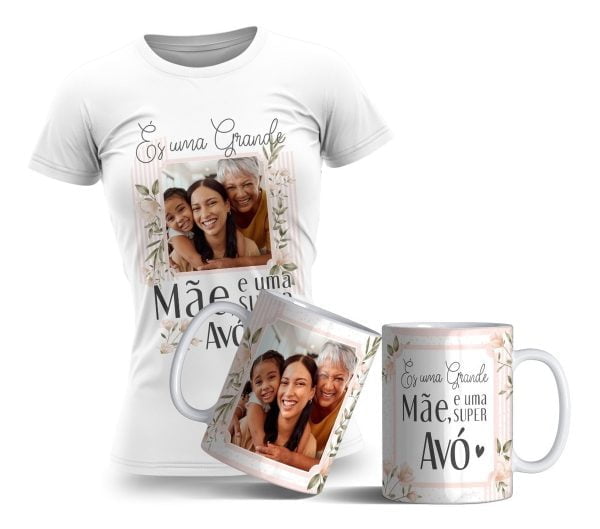 Estampas Camiseta Caneca Floral Dia Das Mães Editável Corel
