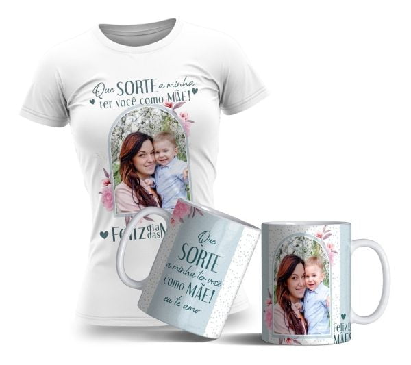 Estampas Camiseta Caneca Floral Dia Das Mães Editável Corel