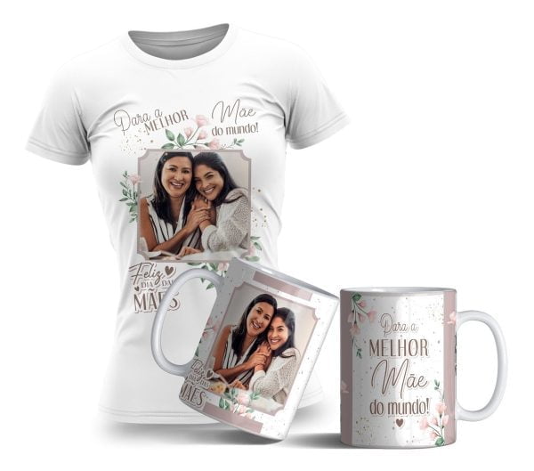 Estampas Camiseta Caneca Floral Dia Das Mães Editável Corel