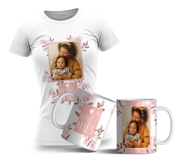 Estampas Camiseta Caneca Floral Dia Das Mães Editável Corel