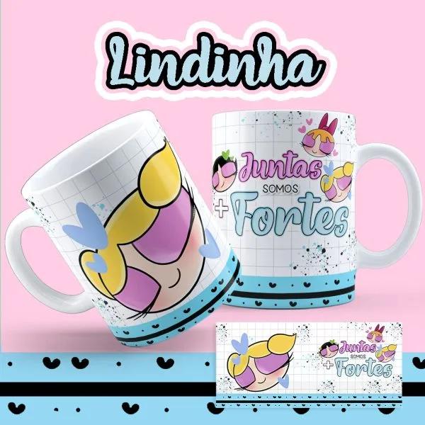 Estampas Caneca As Menindas Super Poderosas Amizade Amigas