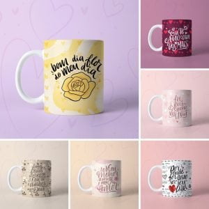 Estampas Caneca Dia Dos Namorados Lindas Frases Lettering