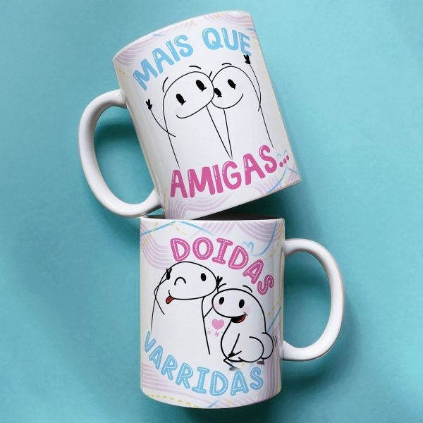 Estampas Caneca Flork Amigas Dia do Amigo Amizade Engraçadas