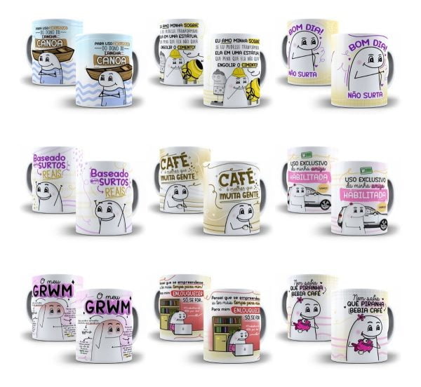 Estampas Caneca Flork Frases Humor Sublimação Personalizados