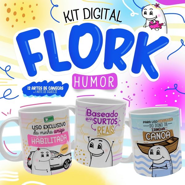 Estampas Caneca Flork Frases Humor Sublimação Personalizados