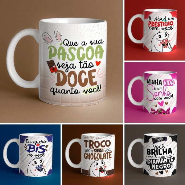 Estampas Caneca Flork Páscoa Frases Bis Prestígio Chocolate