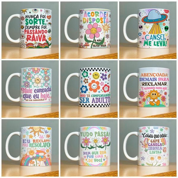 Estampas Caneca Frases Debochadas Irônicas Meme Vibes Vol. 2