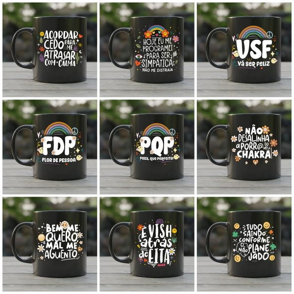 Estampas Caneca Frases Engraçadas Ácidas Meme Vibes Vol. 1