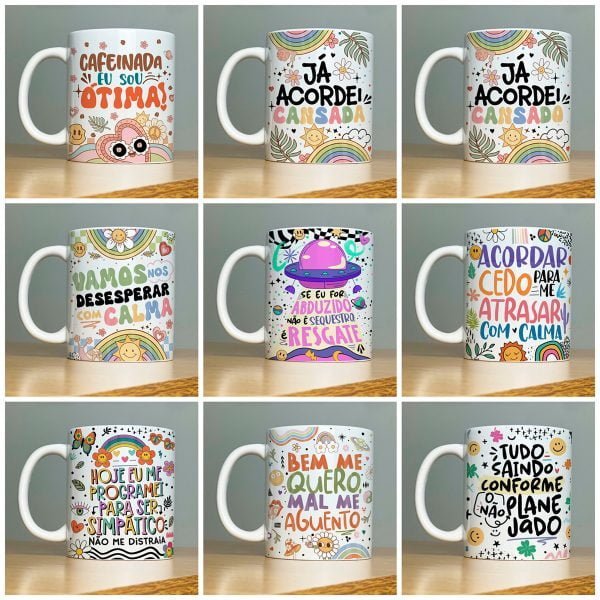 Estampas Caneca Frases Engraçadas Ácidas Meme Vibes Vol. 1