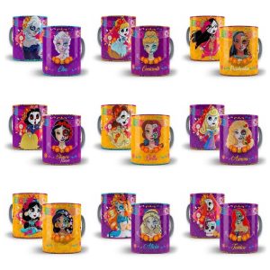 Estampas Caneca Halloween Princesas Fantasma Photoshop Psd