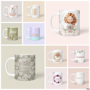 Estampas Canecas Cristã - Arquivo Digital