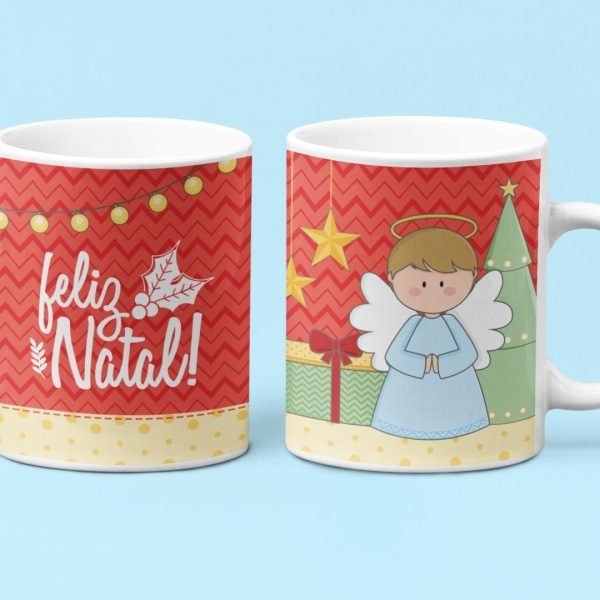 Estampas Para Sublimação Caneca Natal Feliz Ilustrações Jpg
