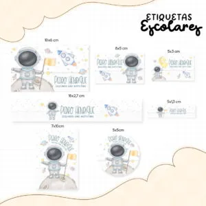 Etiqueta Escolar Astronauta 01 - Arquivo Digital