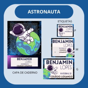 etiqueta escolar astronauta em arquivo de corte