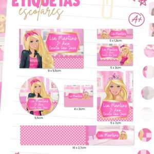 etiqueta escolar barbie png e pdf para imprimir