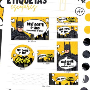 etiqueta escolar batman para imprimir arquivo digital