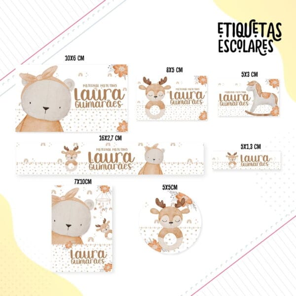 Etiqueta Escolar Brinquedos Menina - Arquivo Digital