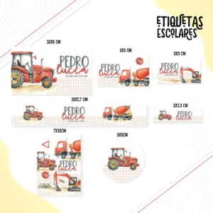 Etiqueta Escolar Construção - Arquivo Digital 16 Etiqueta Escolar Construção - Arquivo Digital