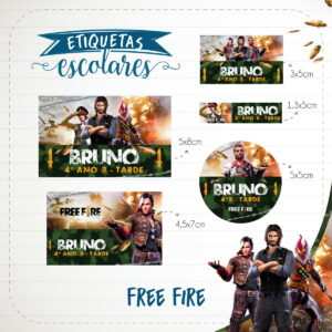 etiqueta escolar free fire personalizavel em studio e pdf