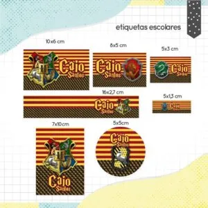 Etiqueta Escolar Harry Potter - Arquivo Digital 12 Etiqueta Escolar Harry Potter - Arquivo Digital