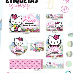 etiqueta escolar hello kitty arquivo digital