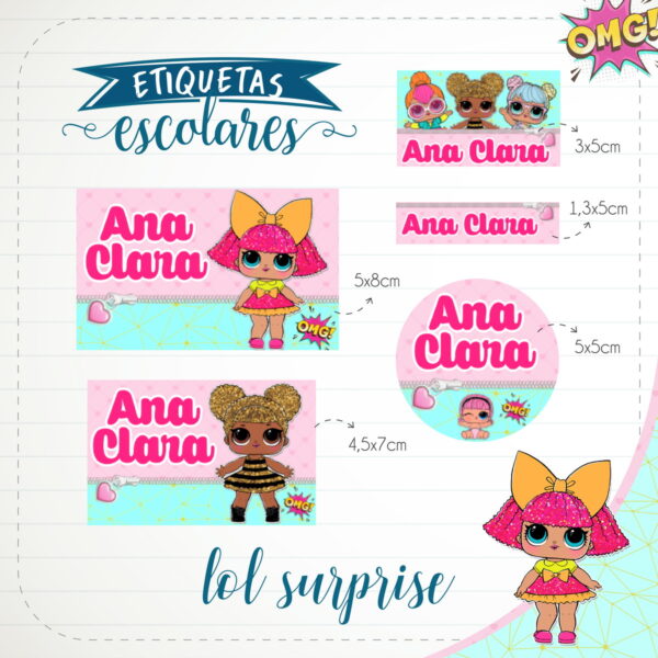 Etiqueta Escolar Lol Surprise - Arquivo Digital
