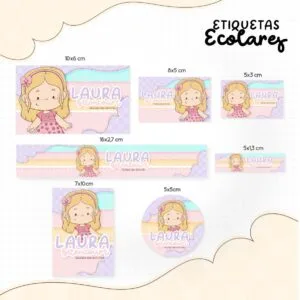 Etiqueta Escolar Menininha Loira - Arquivo Digital