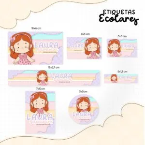 Etiqueta Escolar Menininha Ruiva - Arquivo Digital