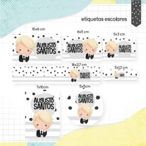 Etiqueta Escolar Menino Loiro - Arquivo Digital