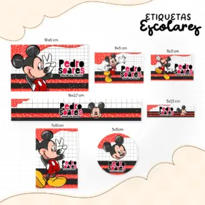 Etiqueta Escolar Mickey - Arquivo Digital