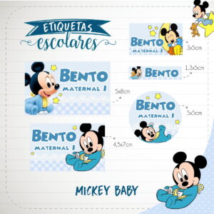 Etiqueta Escolar Mickey Baby - Arquivo Digital