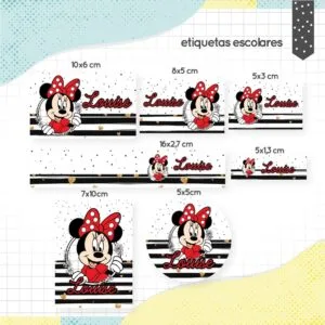 Etiqueta Escolar Minnie - Arquivo Digital