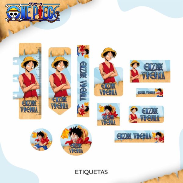 Etiqueta Escolar One Piece Png Arquivo Digital