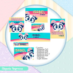 Etiqueta Escolar Panda Digital em PNG e Studio 10 etiqueta escolar panda digital em png e studio