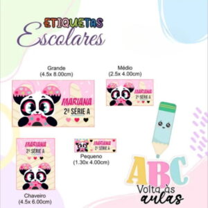 Etiqueta Escolar Panda PNG para Corte e Impressão 11 etiqueta escolar panda png para corte e impressao