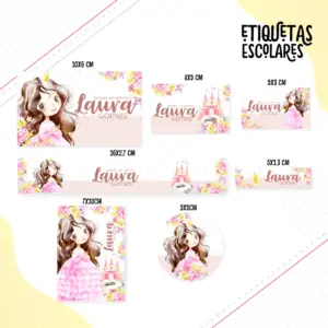Etiqueta Escolar Princesa - Arquivo Digital