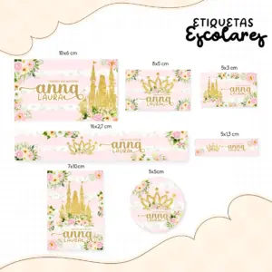 Etiqueta Escolar Princesa - Arquivo Digital