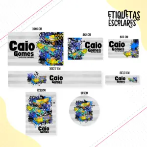 Etiqueta Escolar Skate - Arquivo Digital