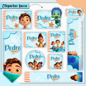 etiqueta escolar tema luca arquivo digital editavel